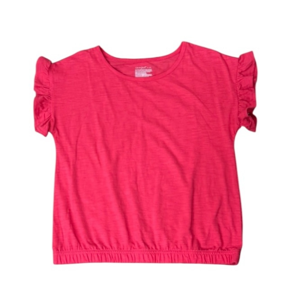 Cat & jack, Girls' Pink Short Sleeve Ruffle Top, size 14
